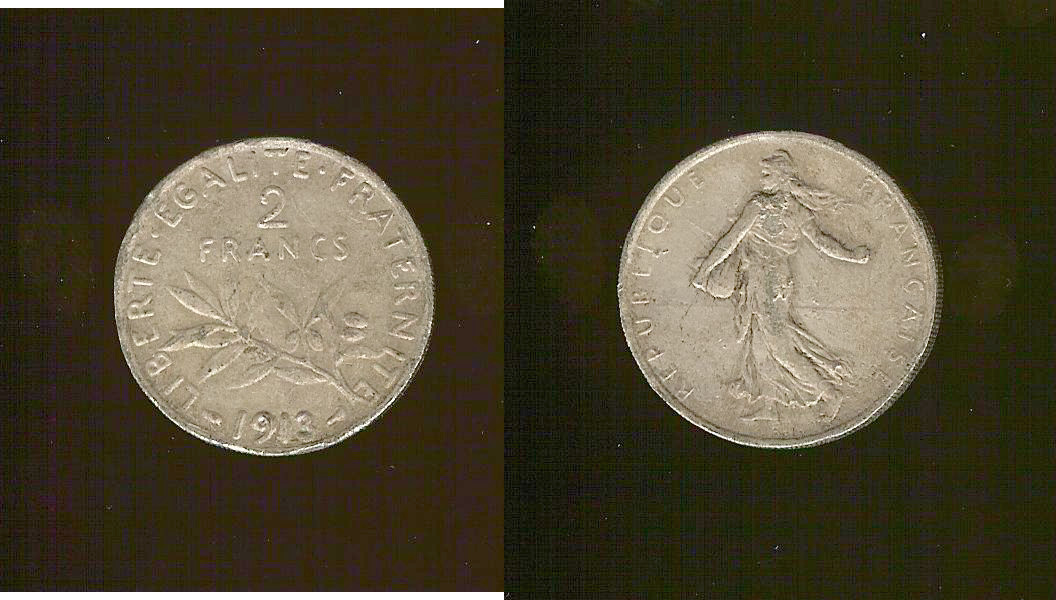 2 francs Semeuse 1913 copy EF